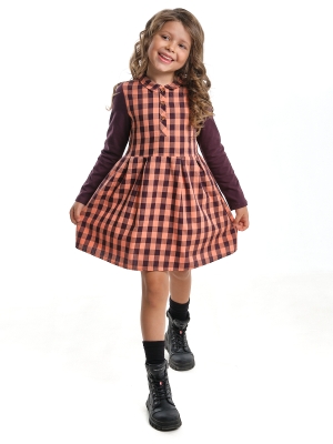 Платье для девочек Mini Maxi, модель 3891, цвет оранжевый/клетка