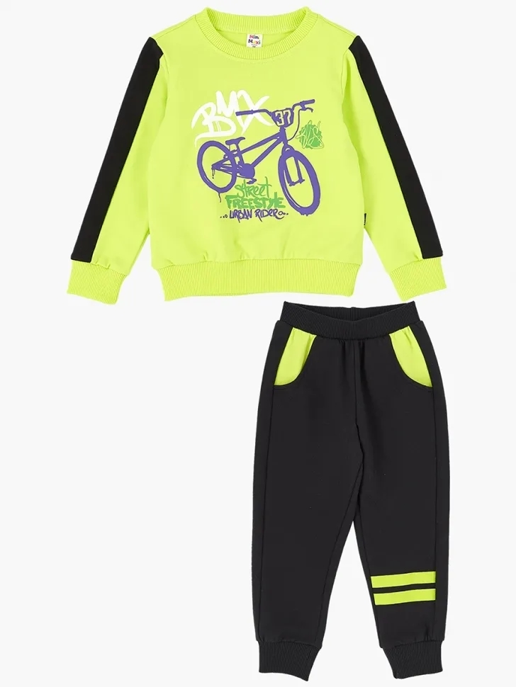 Спортивный костюм для мальчиков Mini Maxi, модель 4414, цвет неон - Костюмы спортивные