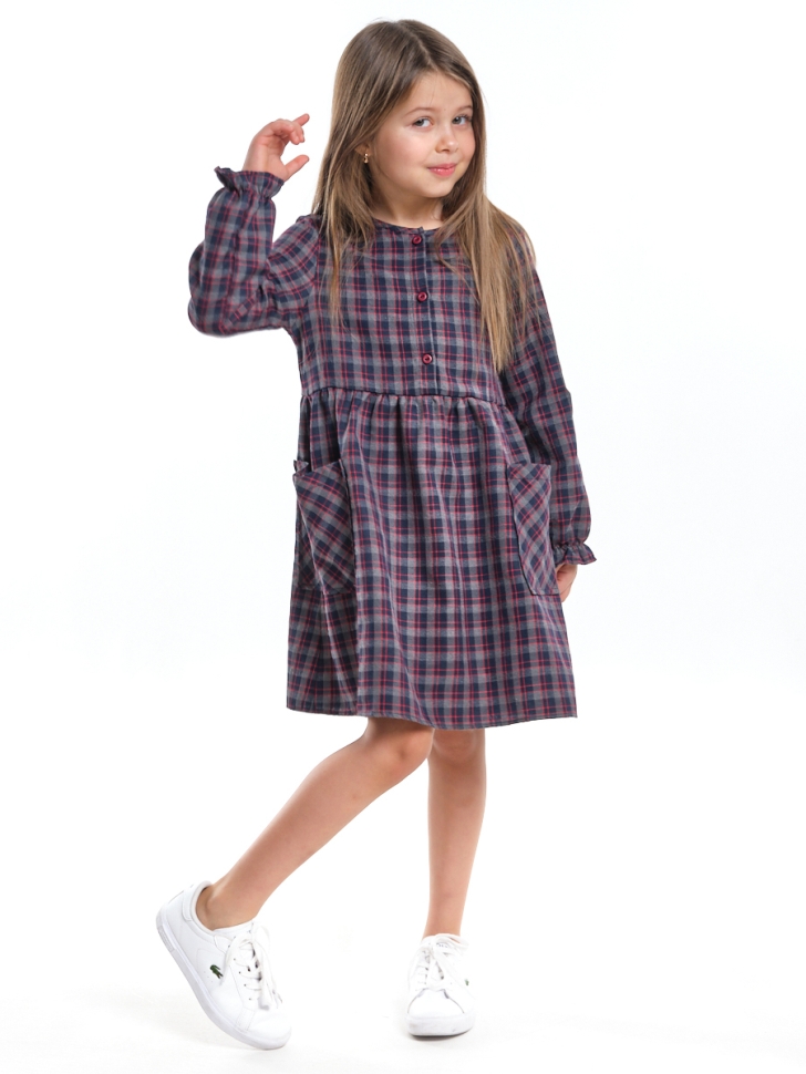 Платье для девочек Mini Maxi, модель 7381, цвет синий/красный - Платья для девочек с длинным рукавом