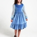 Платье для девочки БУШОН ST635, цвет голубой бархат/фатин