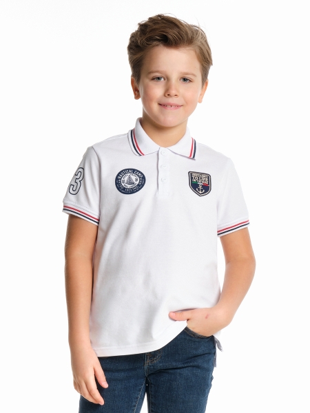 Поло для мальчиков Mini Maxi, модель 6922, цвет белый - Поло / футболки короткий рукав
