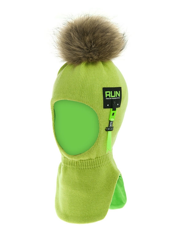 Шлем для мальчика Скорость, Миалт салатовый, зима - Шлемы осень-зима