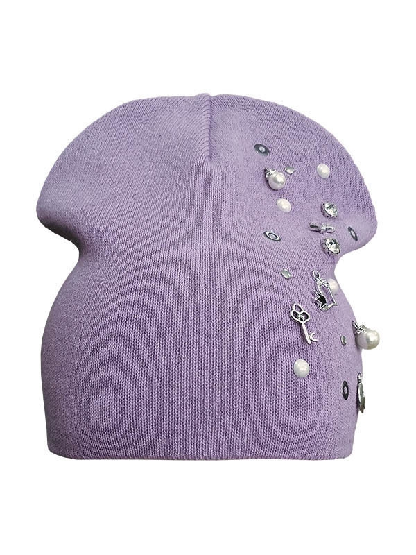 Шапка для девочки Загадка, Миалт лавандовый, весна-осень - Для девочек весна-осень