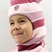 Шапка-шлем зима, скб лиловый+т.розовый+св.розовый помпон
