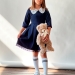 Платье для девочки школьное БУШОН SK1112, цвет темно-синий