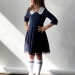 Платье для девочки школьное БУШОН SK1112, цвет темно-синий