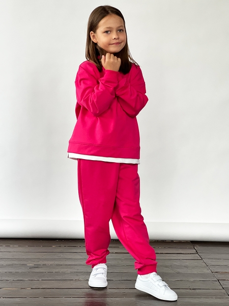 Спортивный костюм для девочки БУШОН SP10, цвет фуксия - Костюмы спортивные
