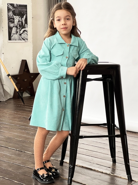 Платье для девочки школьное БУШОН ST73, цвет бирюзовый - Платья коктельные / вечерние