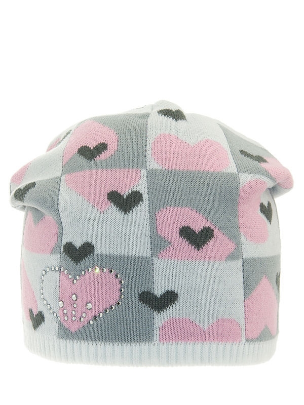 Шапка для девочки Королева Марго, Миалт белый/бледно-розовый - Для девочек весна-осень