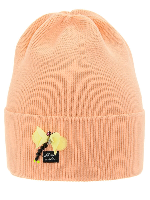 Шапка для девочки Суфле, Миалт светло-коралловый, весна-осень - Для девочек весна-осень