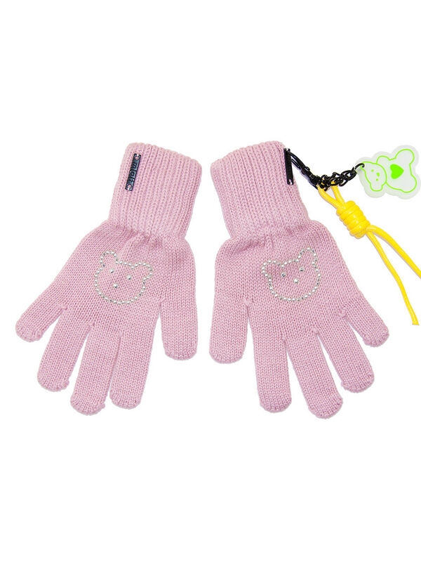 Шапка для мальчика Перчатки Клевер, Миалт сиренево-розовый/серый, весна-осень - Перчатки