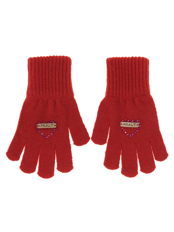 Перчатки для девочки Арика, Миалт красный, весна-осень - Перчатки