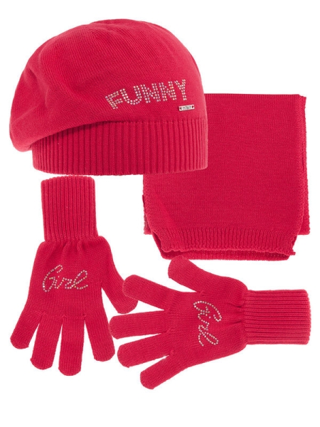 Комплект для девочки Розмари комплект, Миалт темно-красный, весна-осень - Комплекты: шапка и шарф
