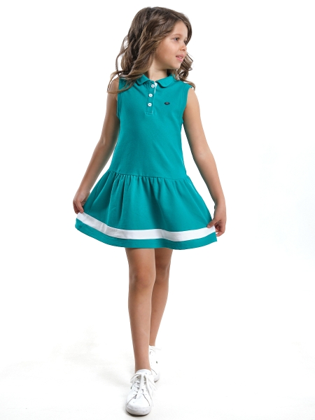 Платье для девочек Mini Maxi, модель 7883, цвет бирюзовый - Платья для девочек с коротким рукавом