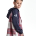 Рубашка для мальчиков Mini Maxi, модель 7982, цвет темно-синий/бордовый/клетка