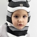 Шапка-шлем для мальчика зима, скб белый+св.серый+серый помпон