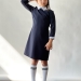 Платье для девочки школьное БУШОН SK2410, цвет темно-синий