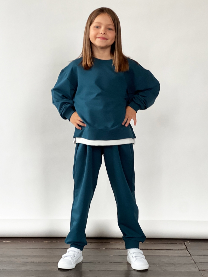 Спортивный костюм для девочки БУШОН SP10, цвет темно-зеленый - Костюмы спортивные