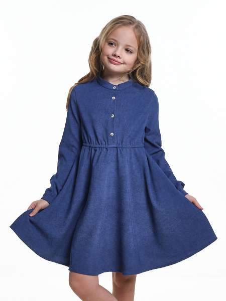 Платье для девочек Mini Maxi, модель 7788, цвет серый/синий - Платья для девочек с длинным рукавом