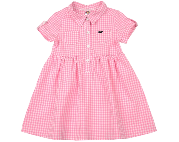 Платье для девочек Mini Maxi, модель 6329, цвет розовый/мультиколор - Платья для девочек с коротким рукавом