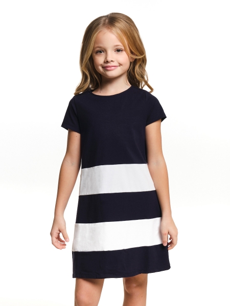 Платье для девочек Mini Maxi, модель 2818, цвет синий - Платья для девочек с коротким рукавом