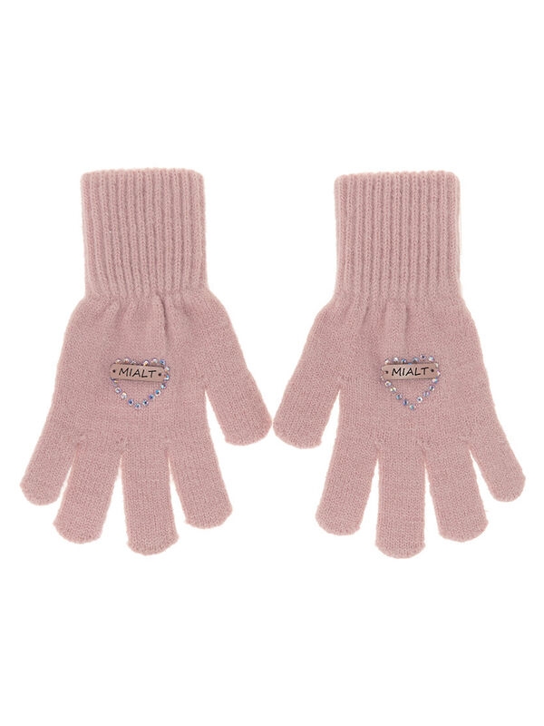 Перчатки для девочки Арика, Миалт пудровый, весна-осень - Перчатки