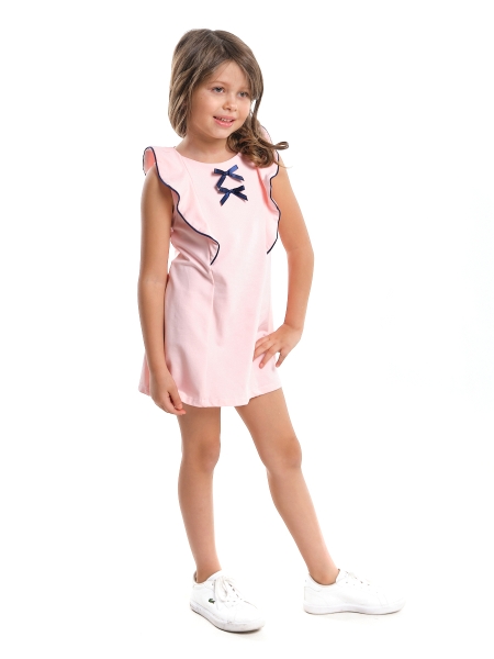 Платье для девочек Mini Maxi, модель 1498, цвет кремовый/розовый - Платья для девочек с коротким рукавом