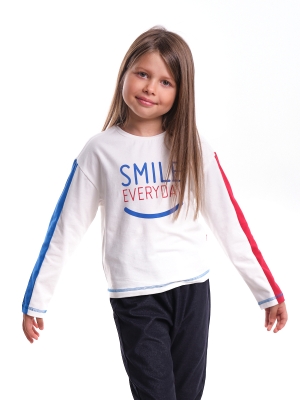 Футболка для девочек Mini Maxi, модель 6717, цвет белый