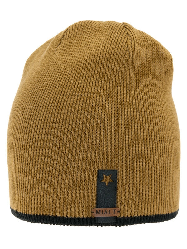 Шапка для мальчика Фрегат, Миалт темно-горчичный/черный, весна-осень - Шапки весна-осень