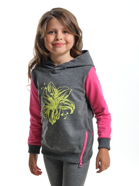 Джемпер для девочек Mini Maxi, модель 3745, цвет графит - Толстовки с капюшоном / худи