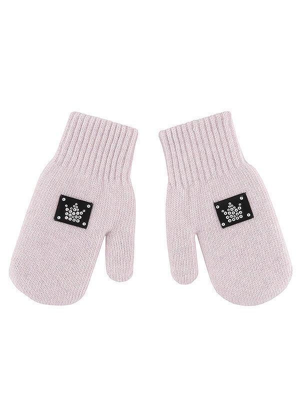 Варежки для девочки Кнопка, Миалт грязно-розовый - Варежки