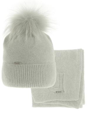 Комплект для девочки Джули, Миалт светло-серый, зима