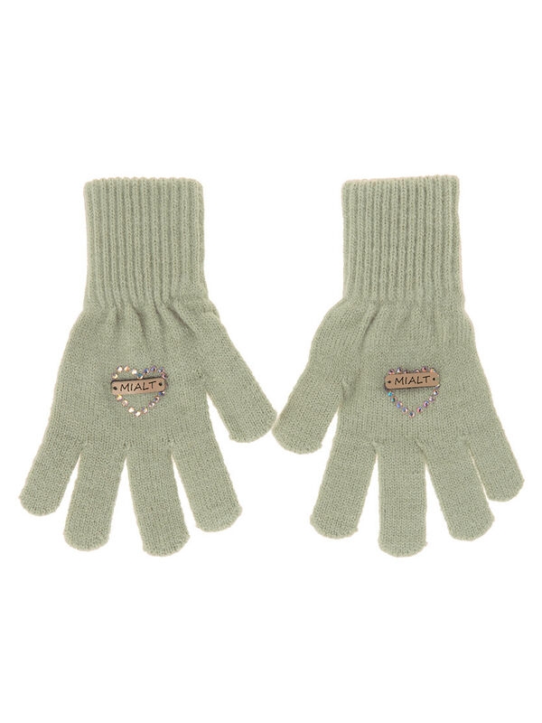 Перчатки для девочки Арика, Миалт светлый/хаки, весна-осень - Перчатки