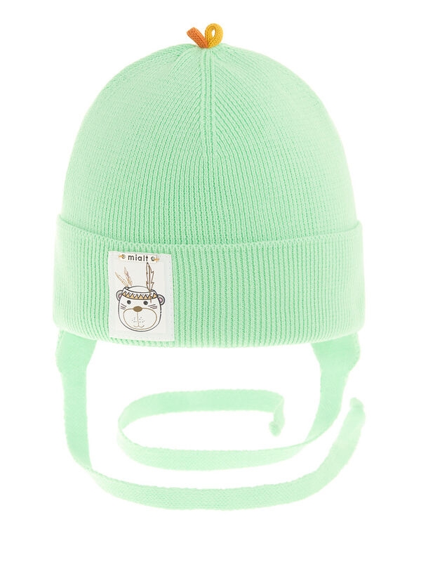Шапка для мальчика Индеец, Миалт ментоловый, весна-осень - Шапки весна-осень