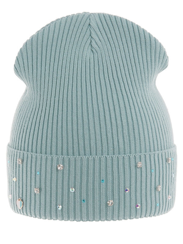 Шапка для девочки Счастье, Миалт серо-голубой, весна-осень - Для девочек весна-осень