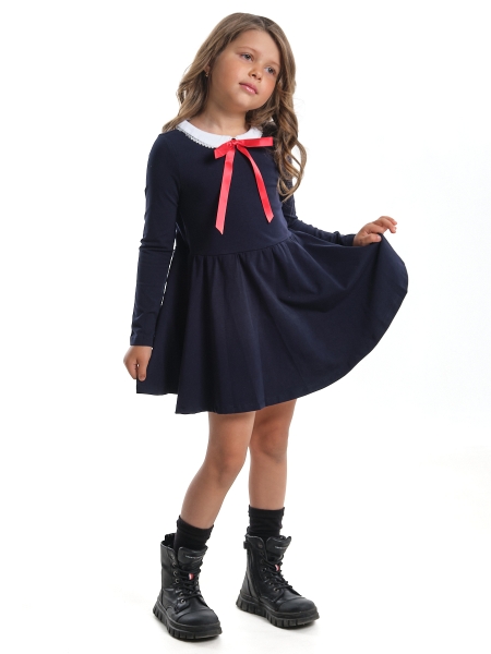 Платье для девочек Mini Maxi, модель 2180, цвет синий - Платья для девочек с длинным рукавом