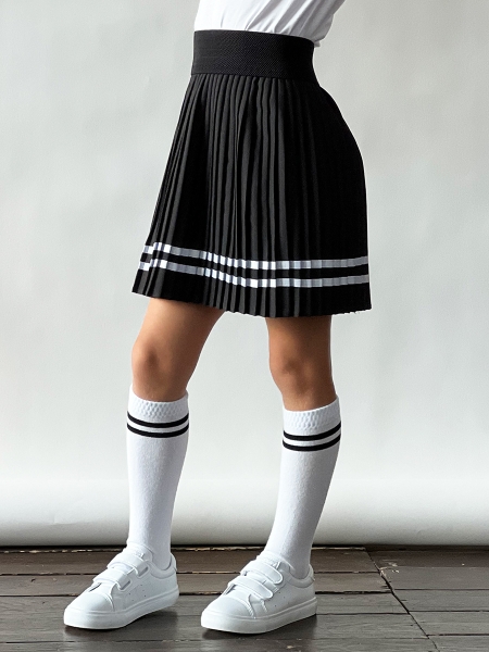 Юбка для девочек школьная БУШОН, модель SK9018, цвет черный - Юбки для девочек