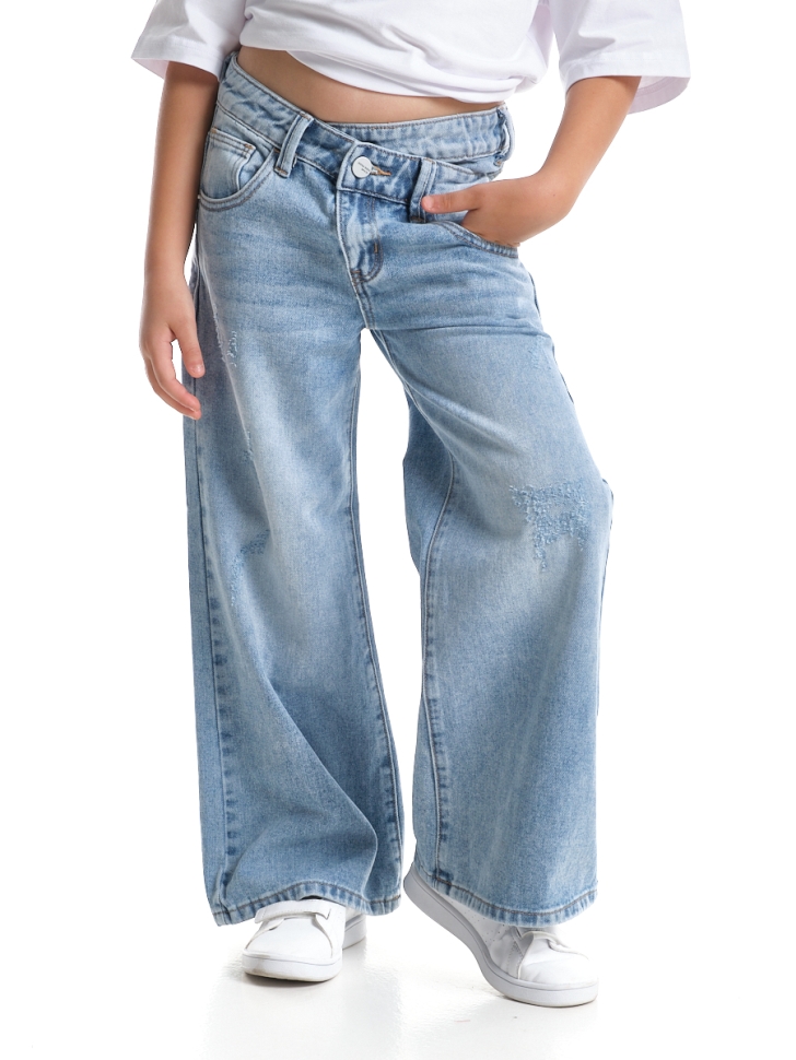 Джинсы для девочек Mini Maxi, модель 331051, цвет голубой - Джинсы для девочек