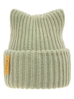Шапка для девочки Пышка, Миалт светлая/олива, весна-осень
