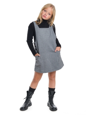 Платье для девочек Mini Maxi, модель 7380, цвет серый/клетка