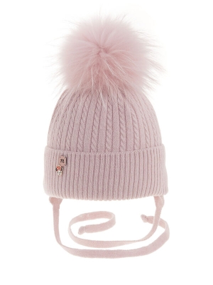 Шапка для девочки Рулетик, Миалт пудровый, зима