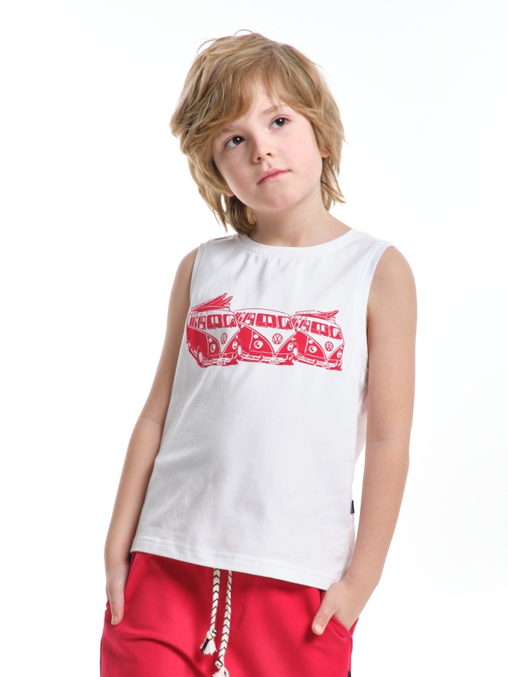 Футболка для мальчиков Mini Maxi, модель 6480, цвет белый - Майки для мальчиков