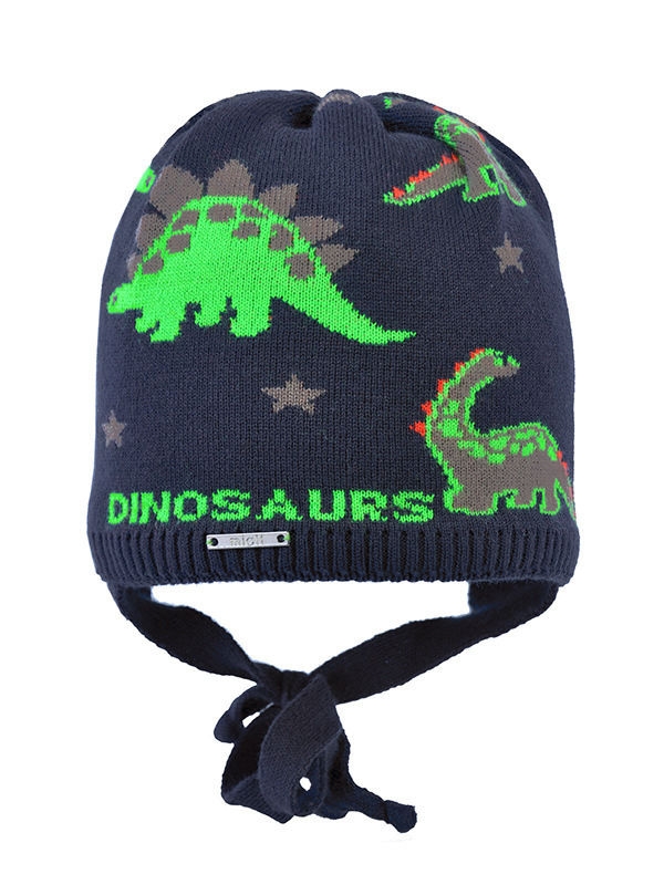 Шапка для мальчика Дино, Миалт темно-серый/кофейный - Шапки весна-осень