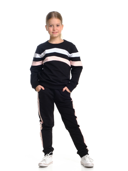 Спортивный костюм для девочек Mini Maxi, модель 7256, цвет черный - Костюмы спортивные