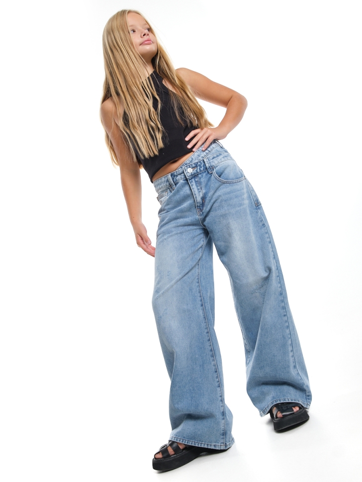 Джинсы для девочек Mini Maxi, модель 331051, цвет голубой - Джинсы для девочек