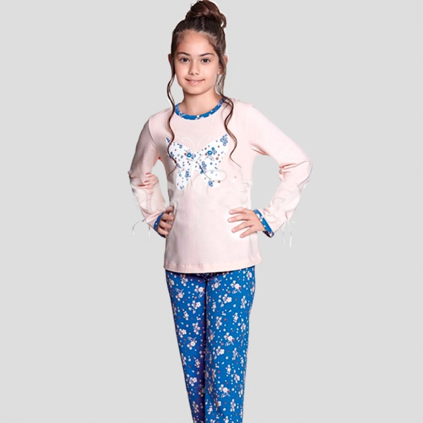 Пижама для девочки, 9346 Baykar длинный рукав - Пижамы для девочек