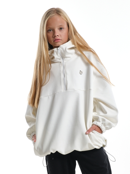 Худи для девочек Mini Maxi, модель 8038, цвет белый - Толстовки с капюшоном / худи