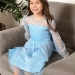 Платье для девочки нарядное БУШОН ST58, отделка фатин, цвет голубой