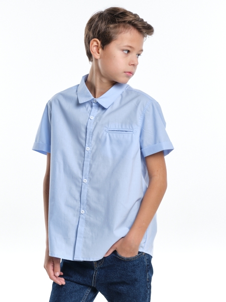 Рубашка для мальчиков Mini Maxi, модель 5128, цвет голубой - Рубашки с коротким рукавом