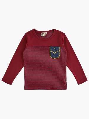 Лонгслив для мальчиков Mini Maxi, модель 338031, цвет бордовый